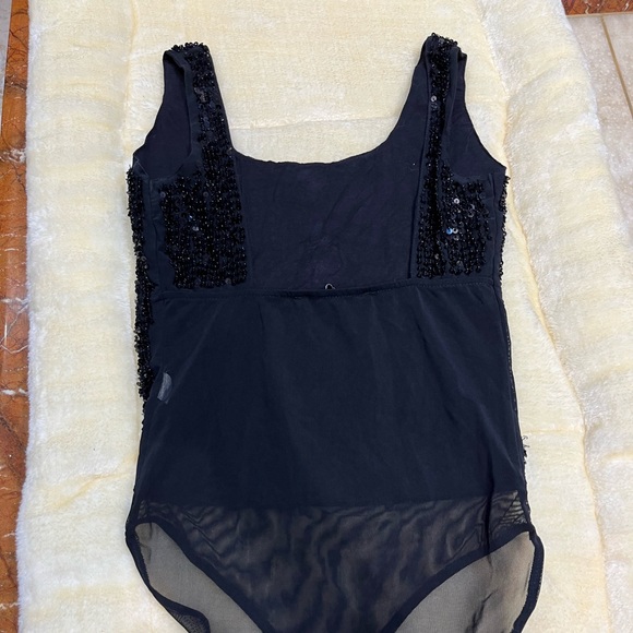 Bershka Special Edition Sequinned Sheer Back Tank Bodysuit- Size M - Picture 4 of 7